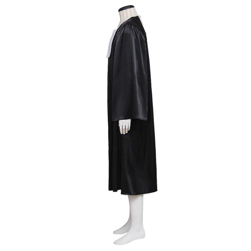 Medieval Judge’s Black Robe Cosplay Costume - Halloween Carnival Outfit for Adults | Coscosmos Series