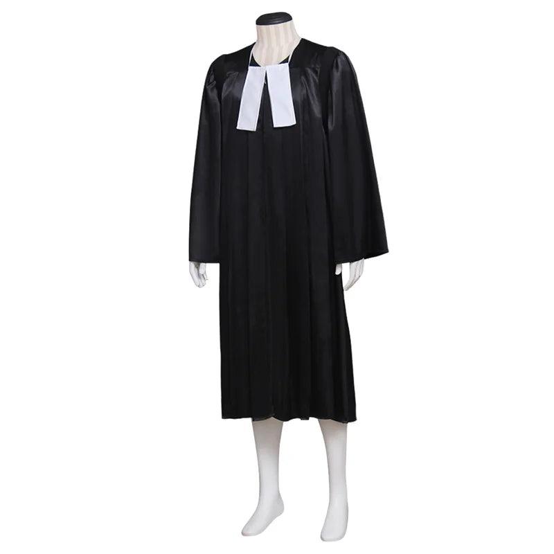 Medieval Judge’s Black Robe Cosplay Costume - Halloween Carnival Outfit for Adults | Coscosmos Series