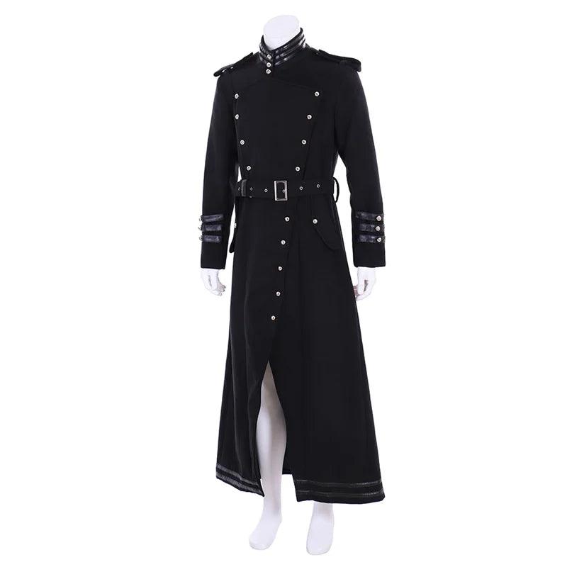 Medieval Church Priest Robe Trench Jacket Cassock Clergy Preacher Men Stand Collar Single Breasted Minister Choir Roman Pastor