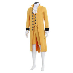 Men's Steampunk Victorian Rococo Noble Costume - Yellow Colonial Frock Coat & Waistcoat