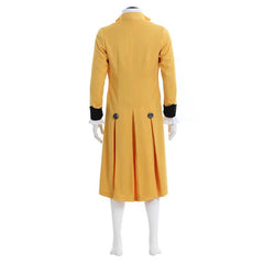 Men's Steampunk Victorian Rococo Noble Costume - Yellow Colonial Frock Coat & Waistcoat