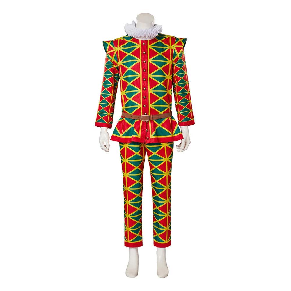 Medieval Gothic Clown Costume - Vintage Victorian Men's Cosplay Suit for Halloween Parties