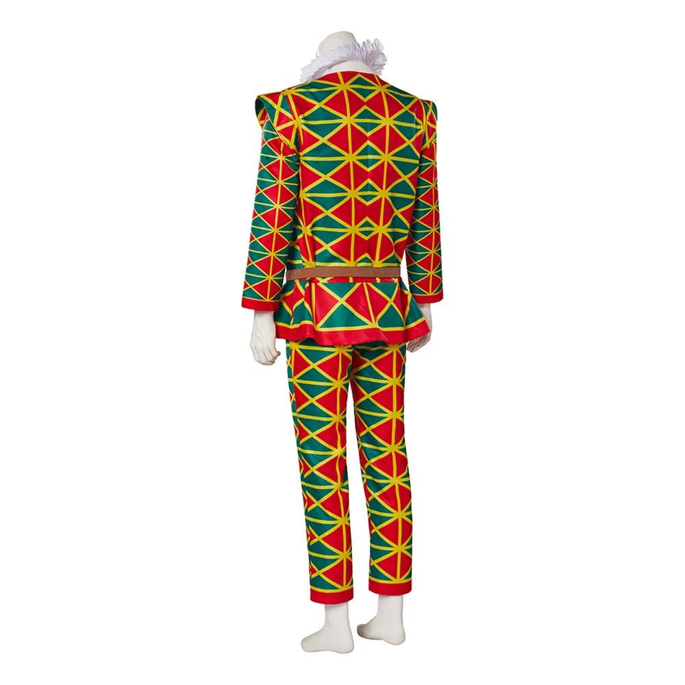 Medieval Gothic Clown Costume - Vintage Victorian Men's Cosplay Suit for Halloween Parties