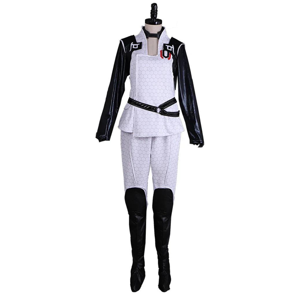 Miranda Lawson Cosplay Game Costume For Women Punk Retro White Battle Uniform Suit Halloween Carnival Party Streetwear