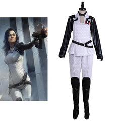 Miranda Lawson Cosplay Game Costume For Women Punk Retro White Battle Uniform Suit Halloween Carnival Party Streetwear