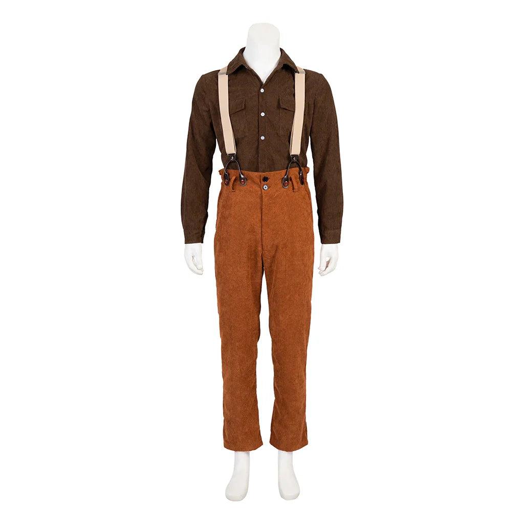 Movie Titanic Cosplay Jack Dawson Costume Men's Shirt Overalls Pants Set Halloween Carnival Casual Stage Outfit