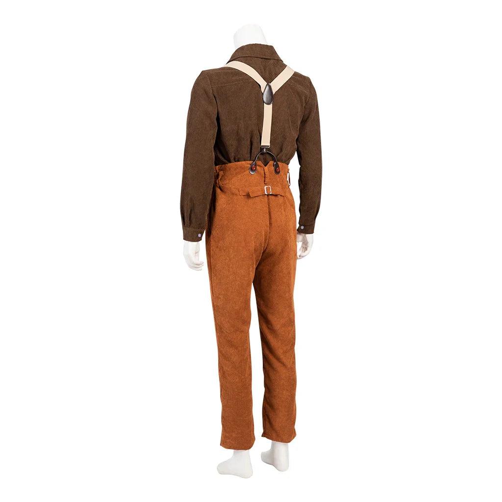 Movie Titanic Cosplay Jack Dawson Costume Men's Shirt Overalls Pants Set Halloween Carnival Casual Stage Outfit