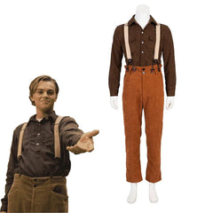 Movie Titanic Cosplay Jack Dawson Costume Men's Shirt Overalls Pants Set Halloween Carnival Casual Stage Outfit