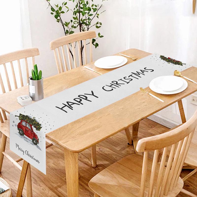 new Christmas table flag home decoration printed table mat restaurant creative Christmas table flag tablecloth