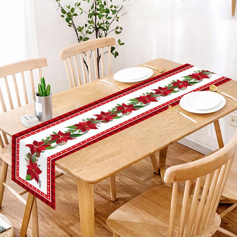 new Christmas table flag home decoration printed table mat restaurant creative Christmas table flag tablecloth