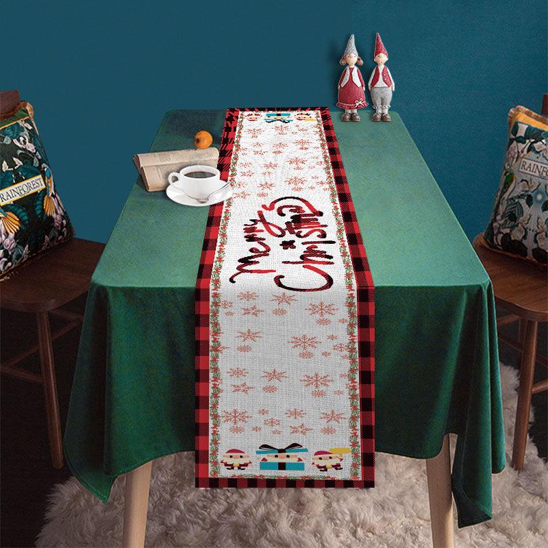 Christmas table flag deer Santa table mat festive atmosphere decoration tablecloth manufacturer