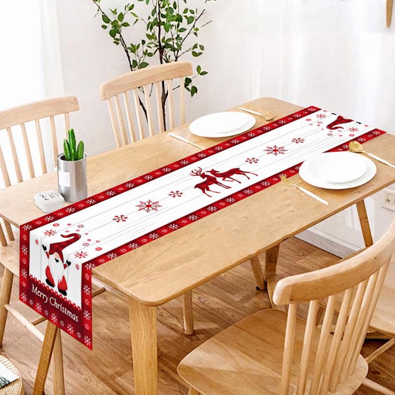 new Christmas table flag home decoration printed table mat restaurant creative Christmas table flag tablecloth