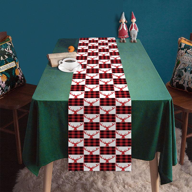 Christmas table flag deer Santa table mat festive atmosphere decoration tablecloth manufacturer