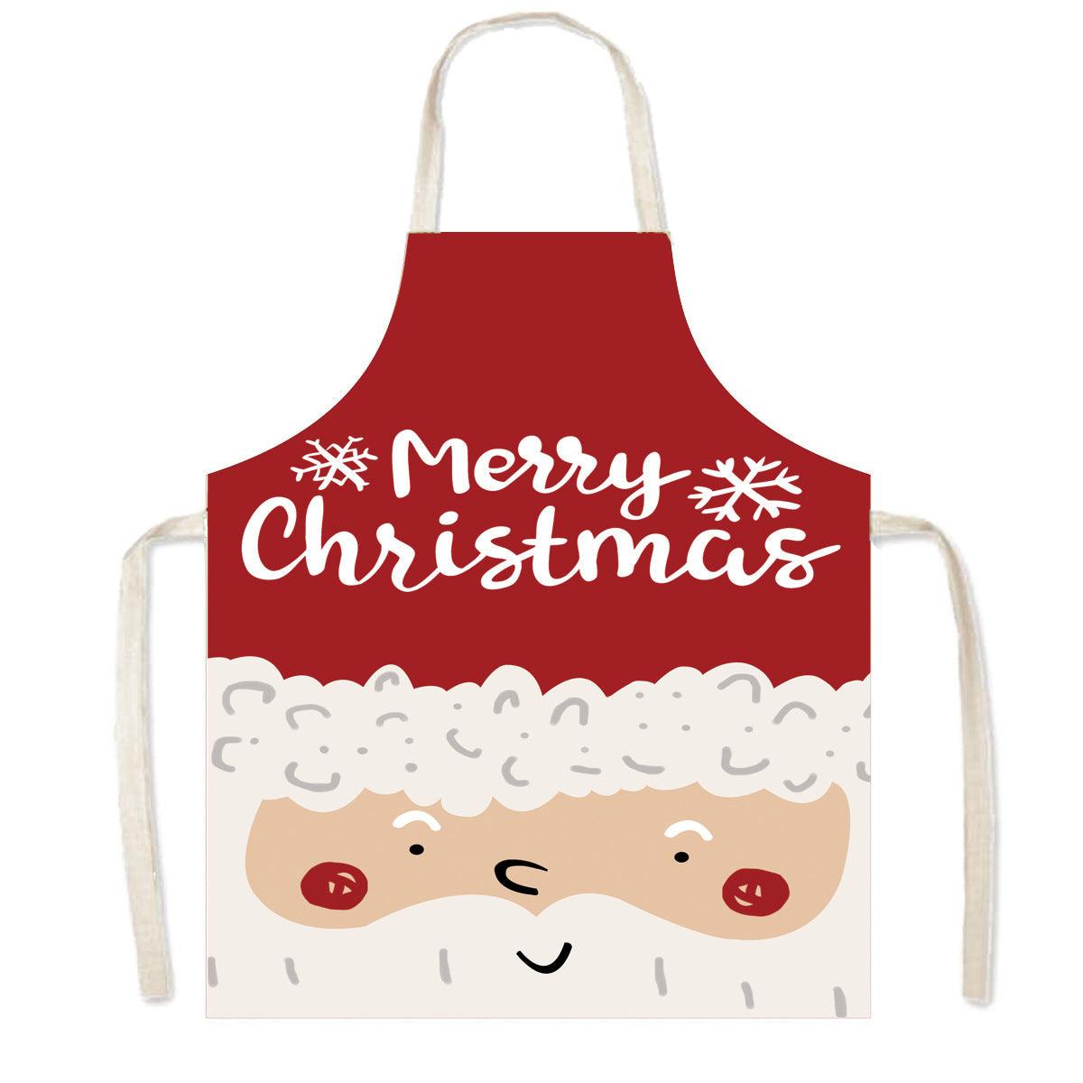 new Christmas apron holiday party Santa Claus elk apron kitchen anti-fouling apron