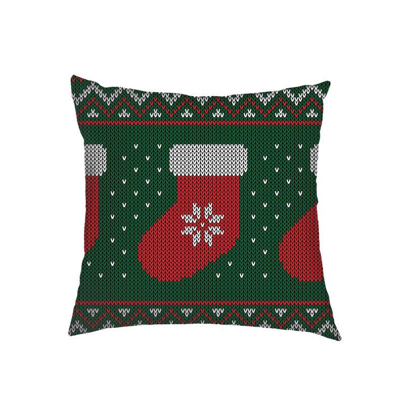 new products Christmas Christmas pillow cover linen printed sofa cushion home pillow