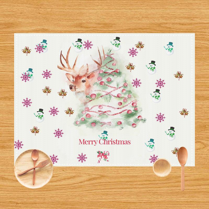 Christmas placemat Santa deer Santa Claus linen West placemat tablecloth manufacturer Supply Insulation