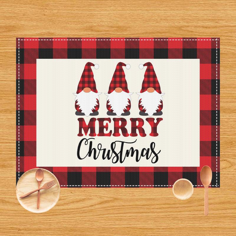 New Christmas table mat Santa elk festive atmosphere decorative placemat insulation mat