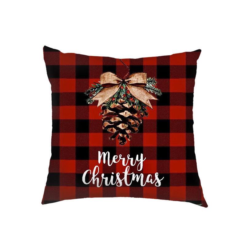 new products Christmas Christmas pillow cover linen printed sofa cushion home pillow