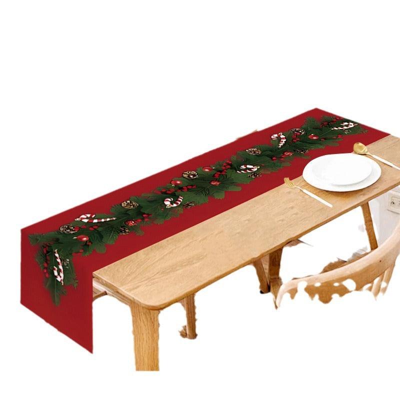 new Christmas table flag home decoration printed table mat restaurant creative Christmas table flag tablecloth