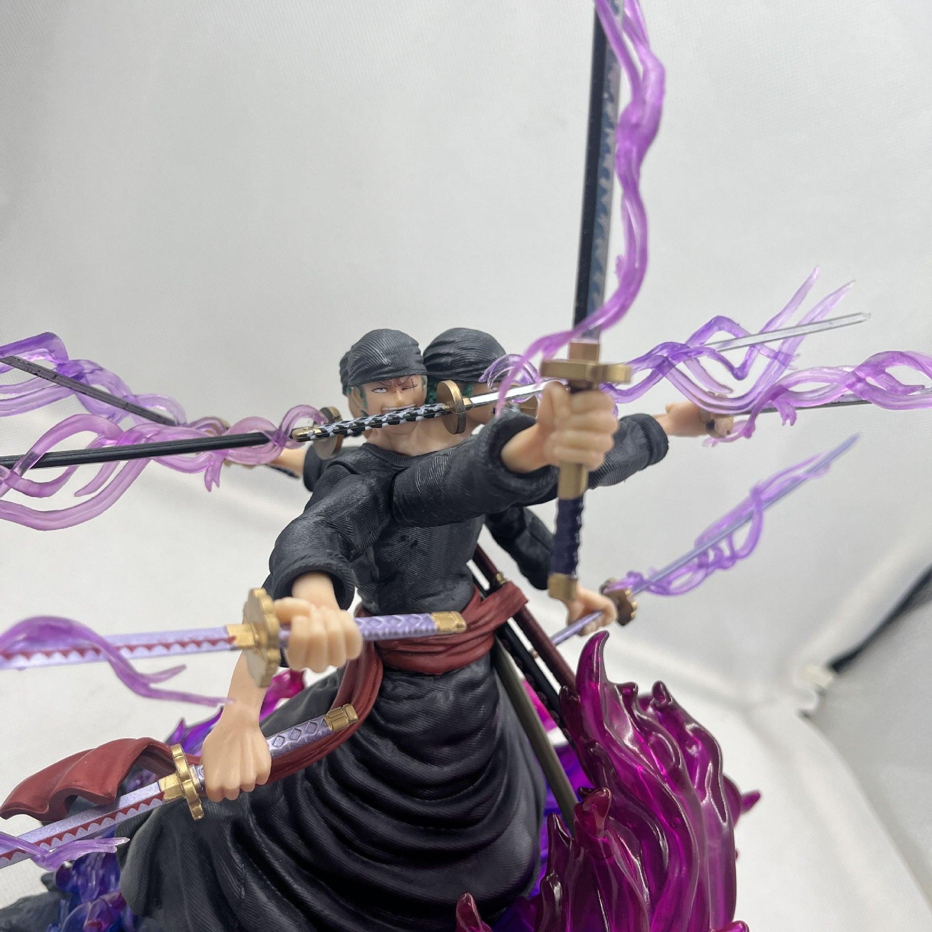 Roronoa Zoro Action Figure - Three Heads Six Arms Nine Blades Flow Shura Model Toy