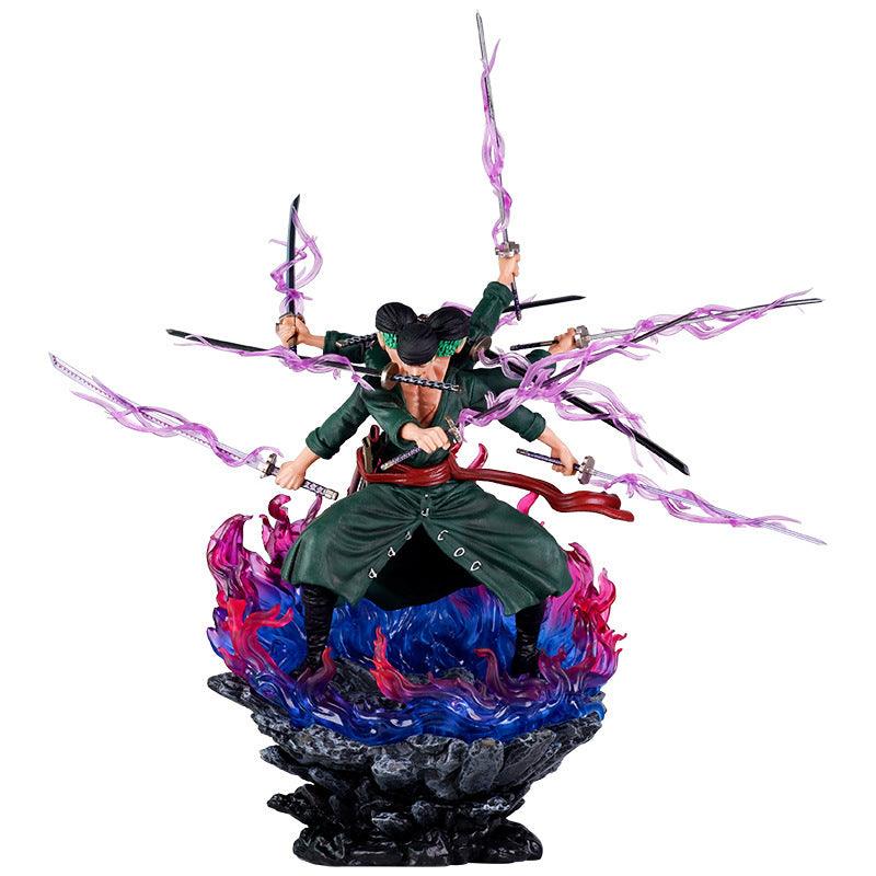 Roronoa Zoro Action Figure - Three Heads Six Arms Nine Blades Flow Shura Model Toy