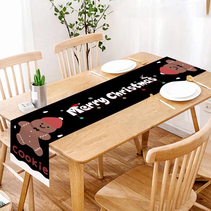 new Christmas table flag home decoration printed table mat restaurant creative Christmas table flag tablecloth