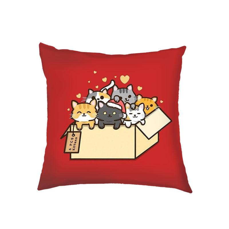 Nordic New Year Christmas Sofa Pillow Small Animal Pillowcase Holiday Decoration Sofa Living Room Pillow Cover