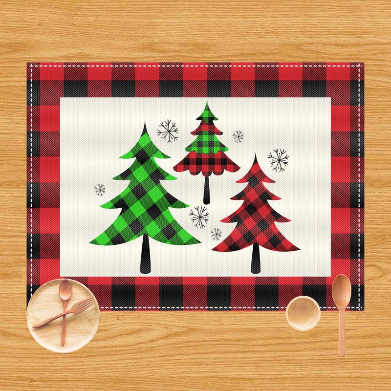 New Christmas table mat Santa elk festive atmosphere decorative placemat insulation mat