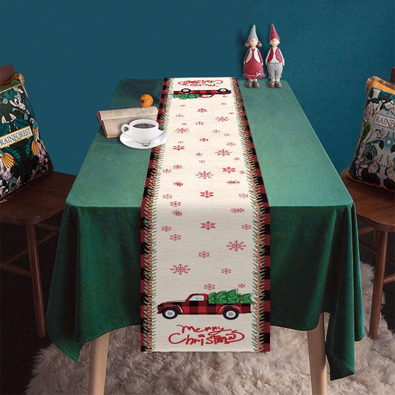 Christmas table flag deer Santa table mat festive atmosphere decoration tablecloth manufacturer