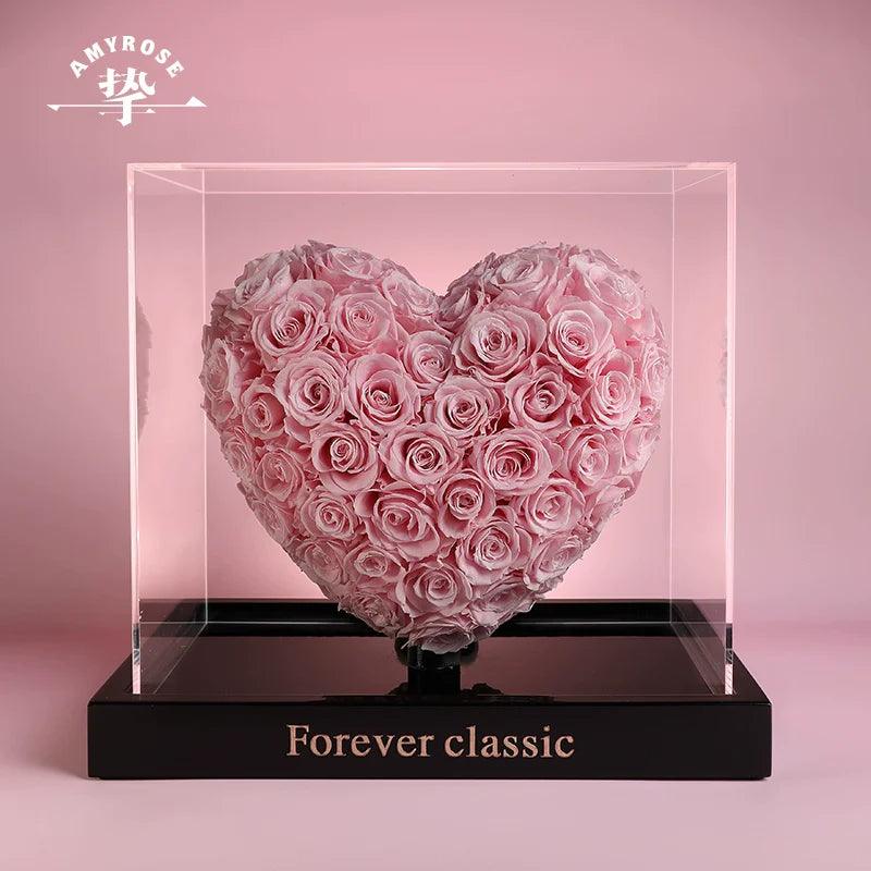 Heart Flutter Eternal Rose Elegant Heart-Shaped Ornament – Perfect Wedding Gift for Bridesmaids, Girlfriends