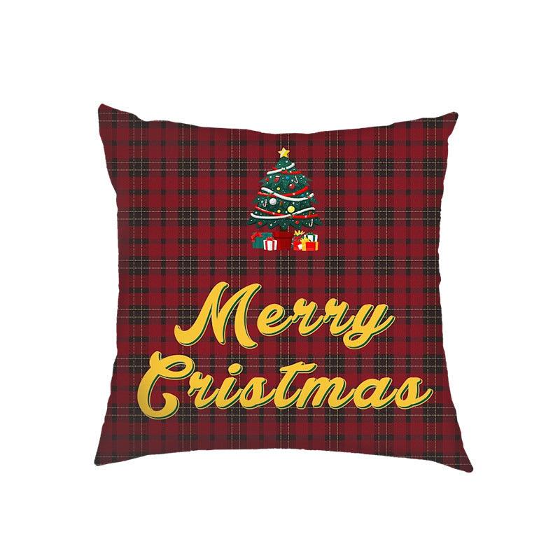 new products Christmas Christmas pillow cover linen printed sofa cushion home pillow