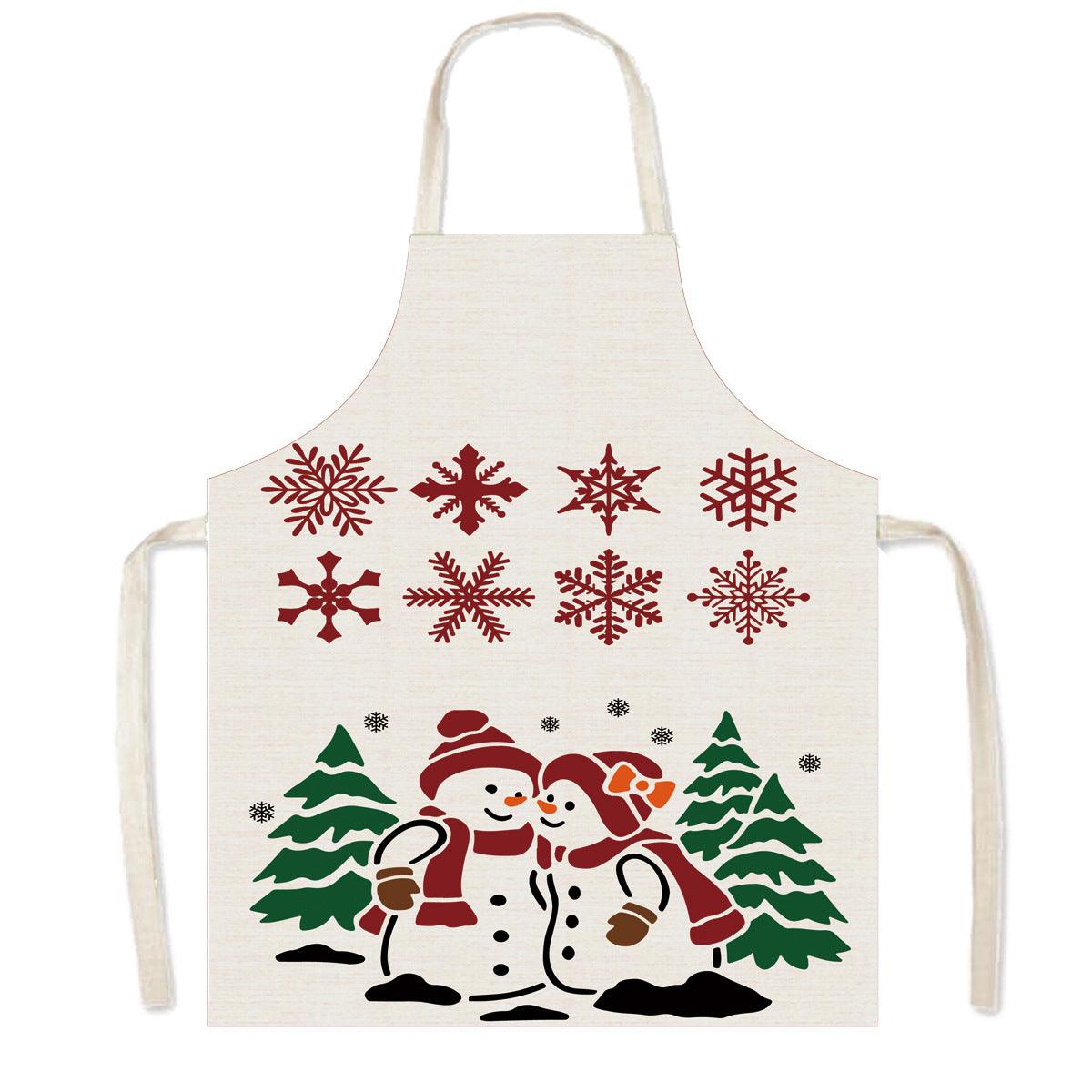 new Christmas apron holiday party Santa Claus elk apron kitchen anti-fouling apron