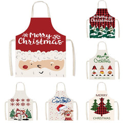 new Christmas apron holiday party Santa Claus elk apron kitchen anti-fouling apron