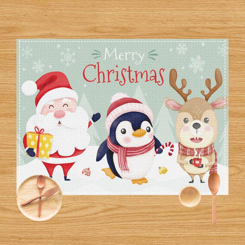 Christmas table mat snowman elk little gnome table creative atmosphere decoration home western food mat