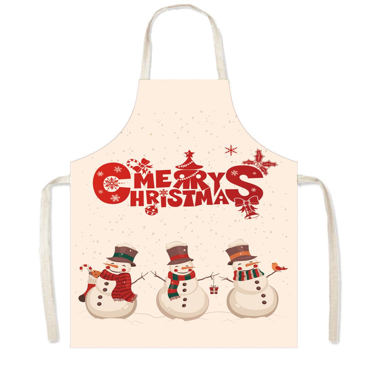 new Christmas apron holiday party Santa Claus elk apron kitchen anti-fouling apron