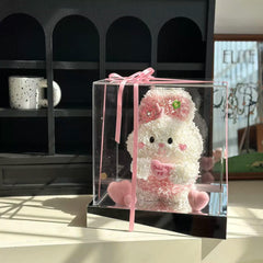 My Melody Eternal Flower Bunny Figurine - Adorable Real Flower Decoration Gift for Girlfriends and Friends