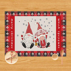 New Christmas table mat Santa elk festive atmosphere decorative placemat insulation mat