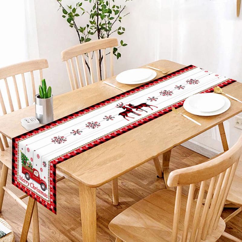 new Christmas table flag home decoration printed table mat restaurant creative Christmas table flag tablecloth