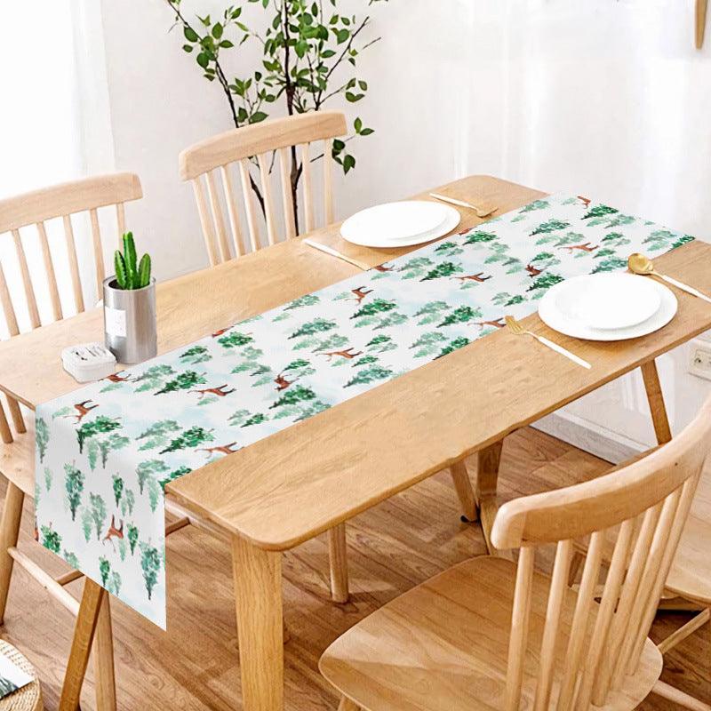 new Christmas table flag home decoration printed table mat restaurant creative Christmas table flag tablecloth