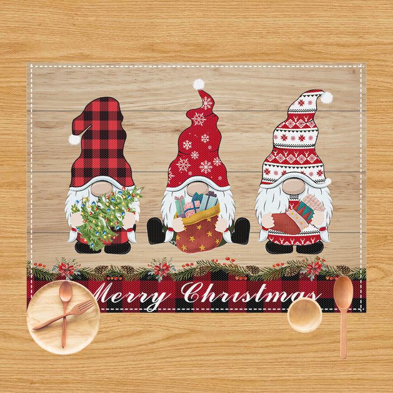 Christmas table mat snowman elk little gnome table creative atmosphere decoration home western food mat