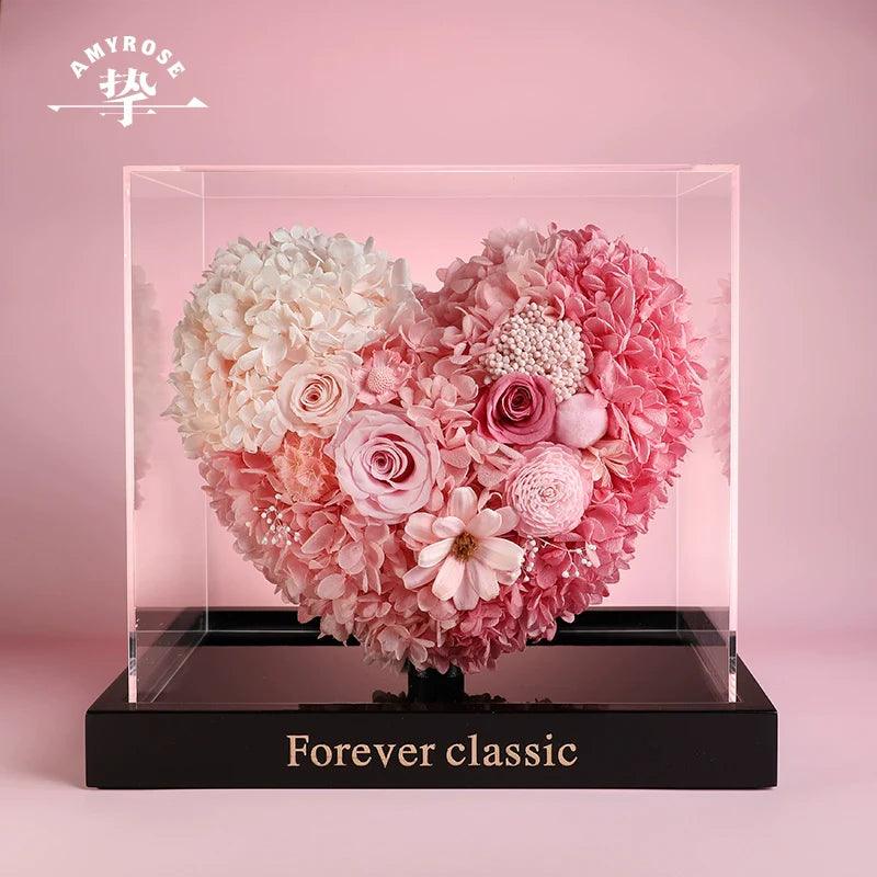 Heart Flutter Eternal Rose Elegant Heart-Shaped Ornament – Perfect Wedding Gift for Bridesmaids, Girlfriends