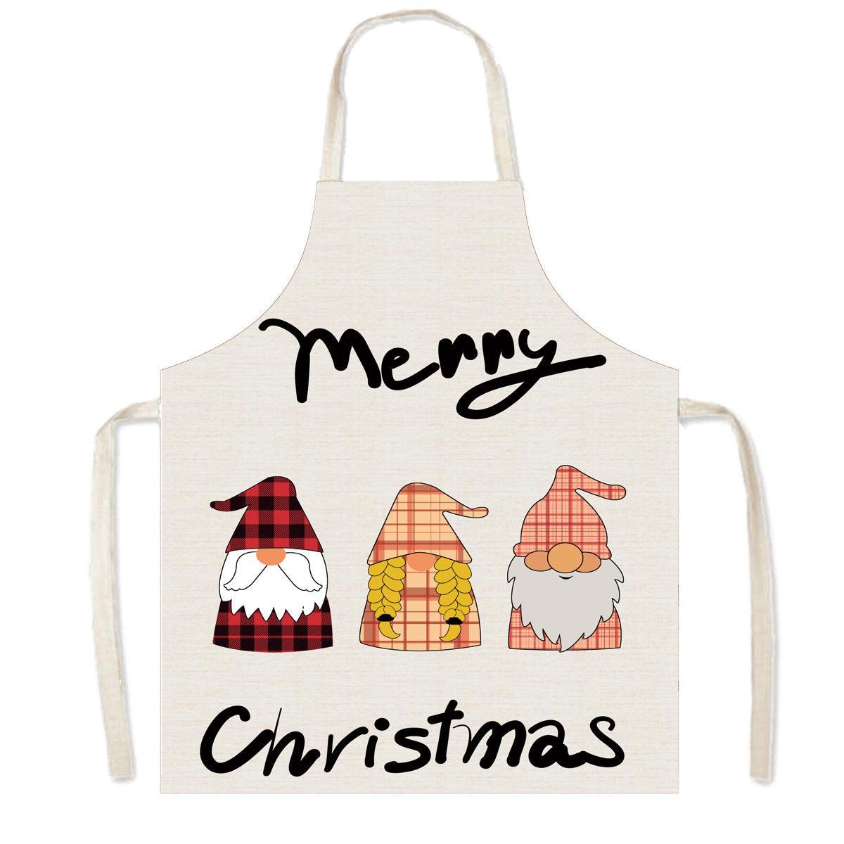 new Christmas apron holiday party Santa Claus elk apron kitchen anti-fouling apron