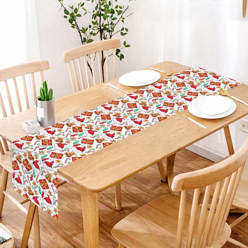 new Christmas table flag home decoration printed table mat restaurant creative Christmas table flag tablecloth