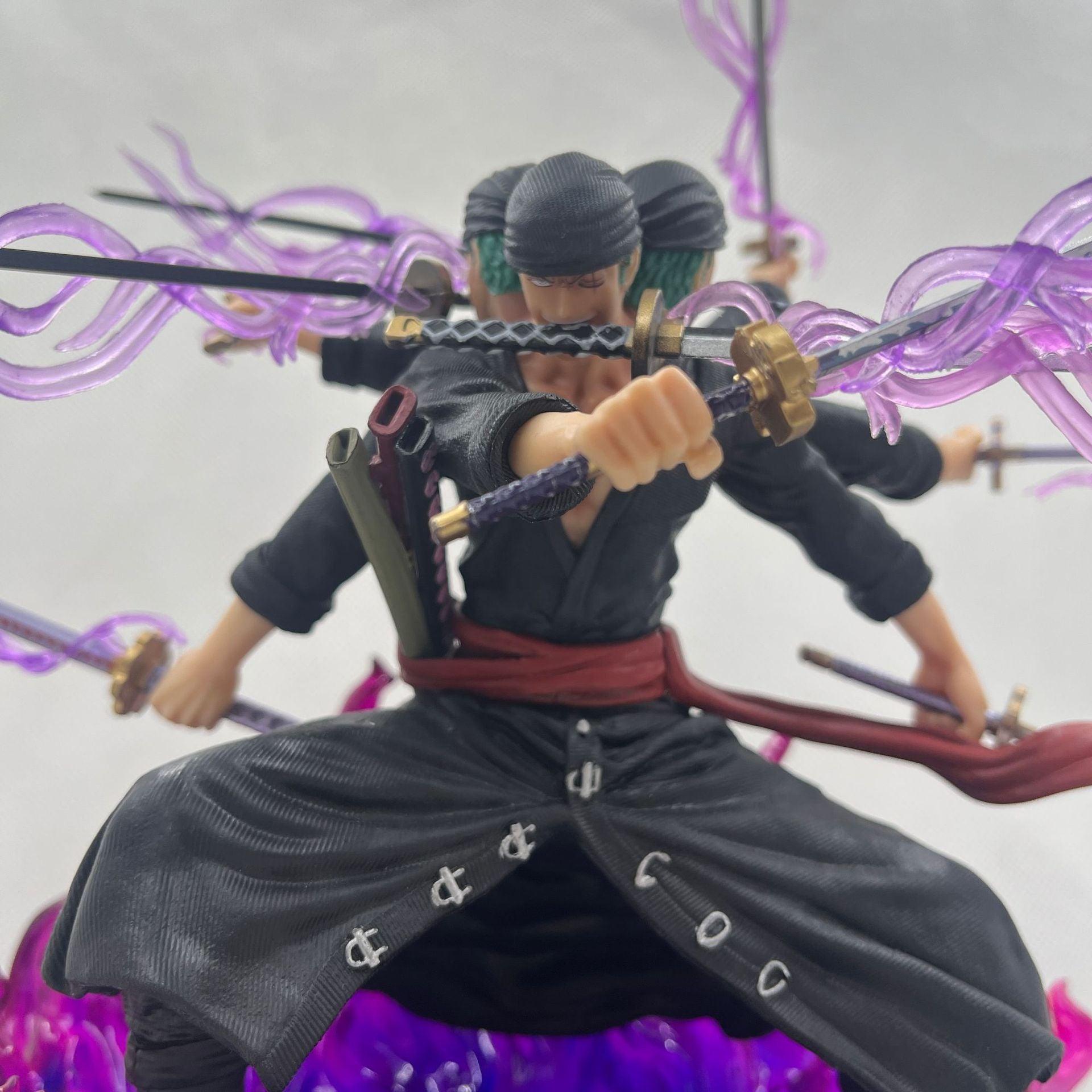 Roronoa Zoro Action Figure - Three Heads Six Arms Nine Blades Flow Shura Model Toy