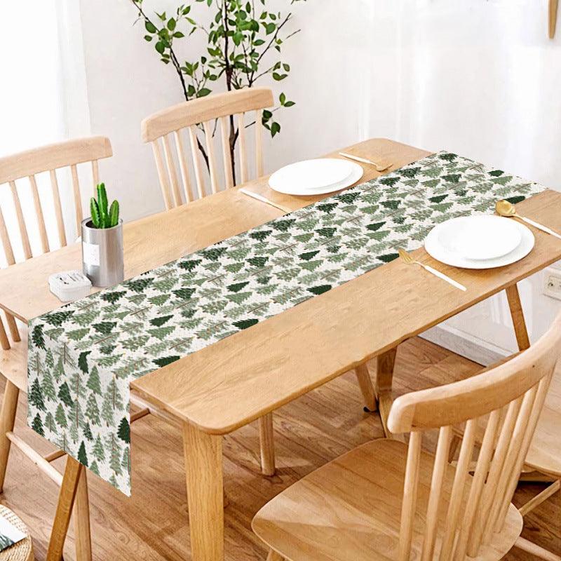 new Christmas table flag home decoration printed table mat restaurant creative Christmas table flag tablecloth