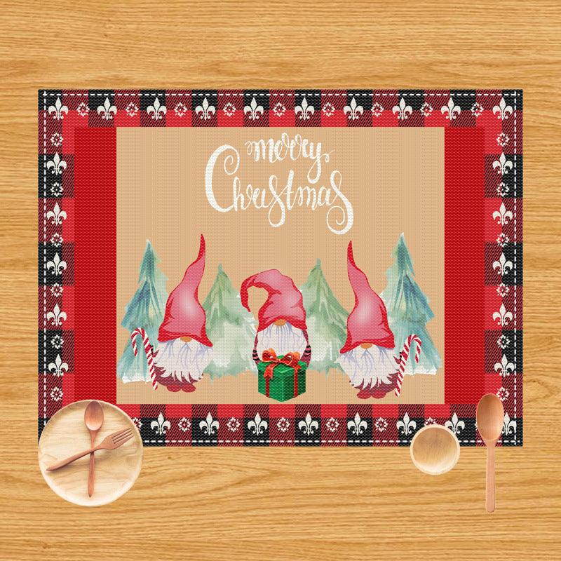 New Christmas table mat Santa elk festive atmosphere decorative placemat insulation mat