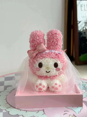 My Melody Eternal Flower Bunny Figurine - Adorable Real Flower Decoration Gift for Girlfriends and Friends