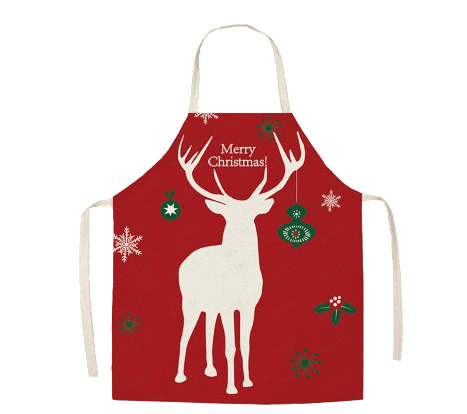 new Christmas apron holiday party Santa Claus elk apron kitchen anti-fouling apron