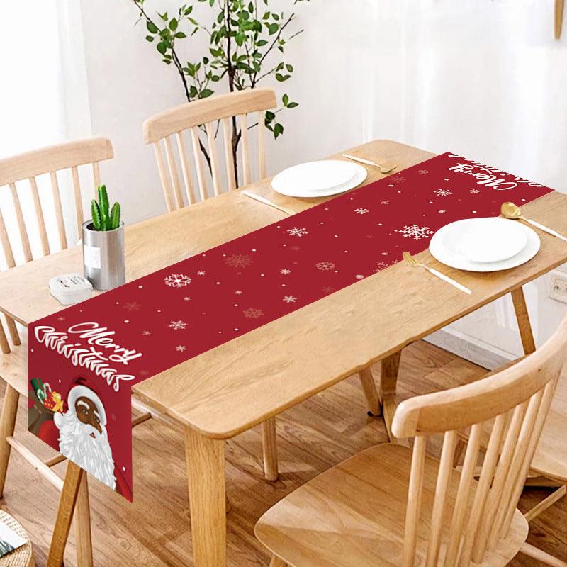 new Christmas table flag home decoration printed table mat restaurant creative Christmas table flag tablecloth