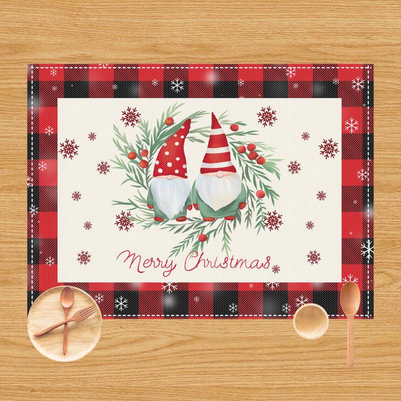 Christmas table mat snowman elk little gnome table creative atmosphere decoration home western food mat